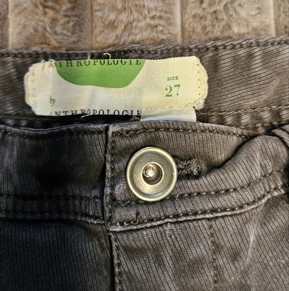 Anthropologie Washed Black Skinny Jeans Wirh Buttons